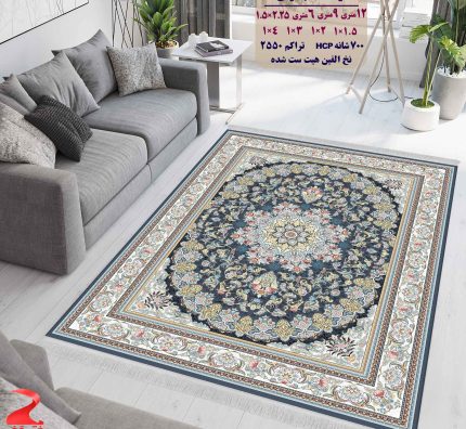 فرش ماشینی کاشان طرح میخک دلفینی 700 شانه
