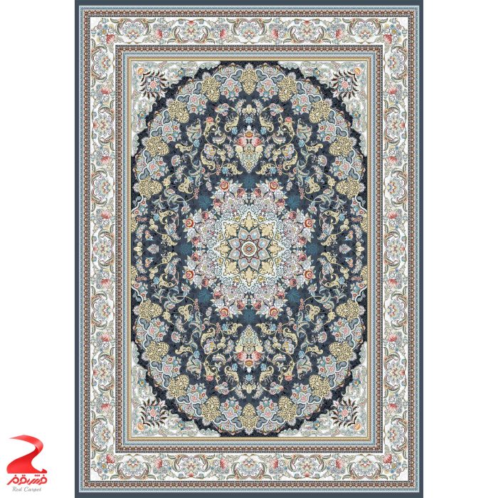 فرش ماشینی کاشان طرح میخک دلفینی 700 شانه 2