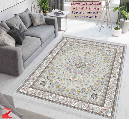 فرش ماشینی کاشان طرح میخک صدفی 700 شانه