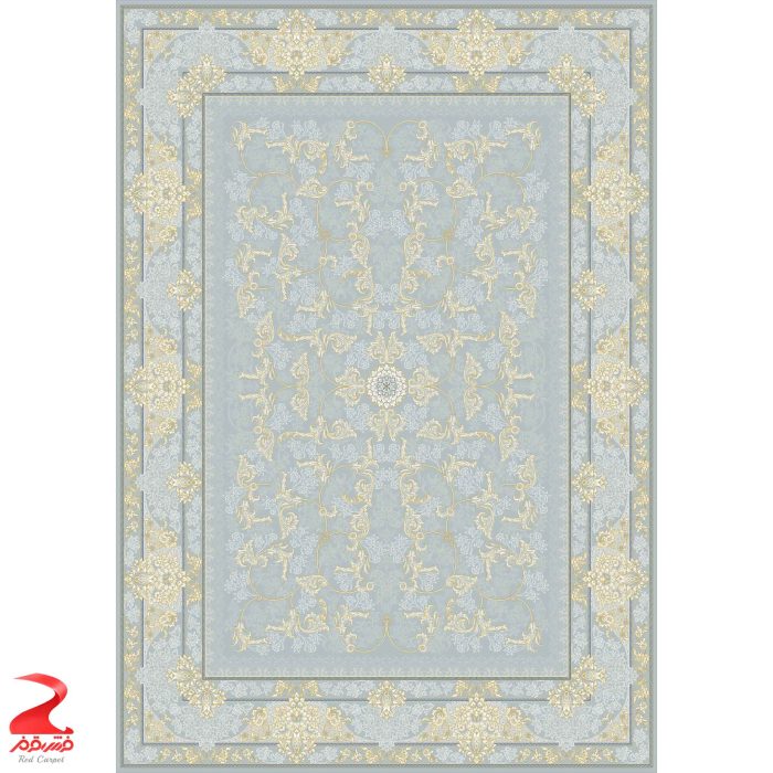 فرش ماشینی کاشان طرح پریزاد طوسی طلاکوب ۷۰۰ شانه 6