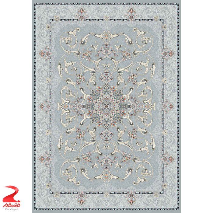 فرش ماشینی کاشان طرح سوگلی طوسی ۷۰۰ شانه 6