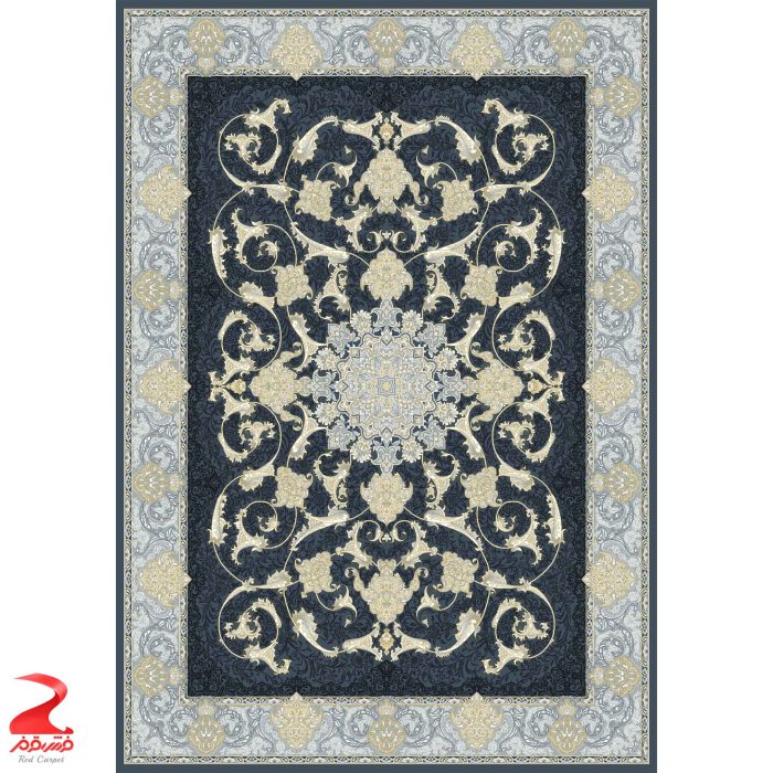 فرش ماشینی کاشان طرح سوگلی دلفینی طلاکوب ۷۰۰ شانه 6