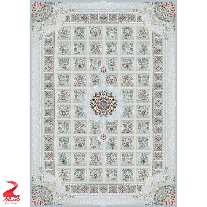فرش ماشینی کاشان طرح مانلی دلفین 700 شانه 2