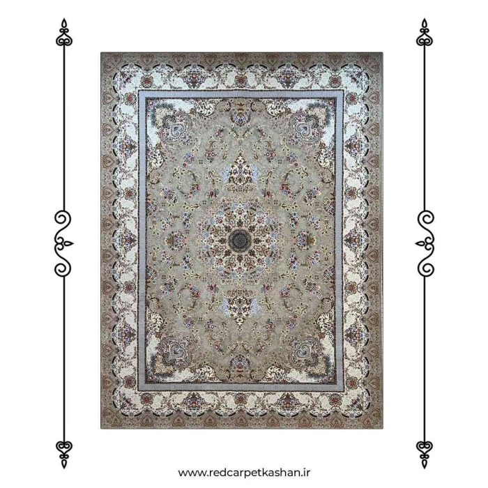 فرش ماشینی 1200 شانه  طرح افسان نقره ای کد 138 2