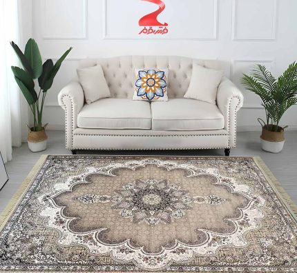 فرش ماشینی 700 شانه طرح گلبرگ کد 7032