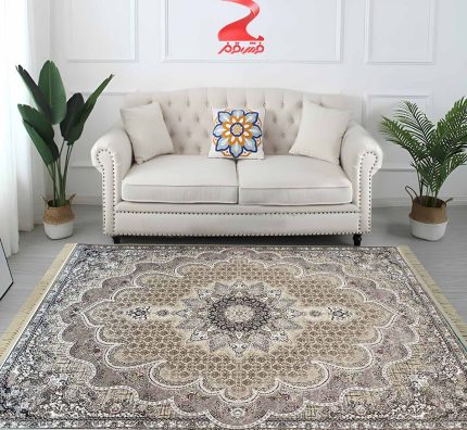فرش ماشینی 700 شانه طرح گلبرگ کد 7033