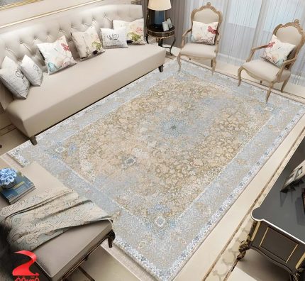 فرش ماشینی 700 شانه طرح ستاره کویر بژ کد 7082