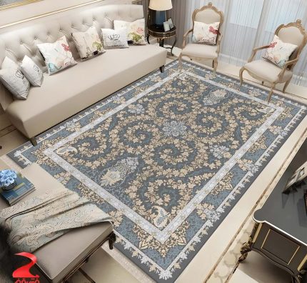 فرش ماشینی 700 شانه طرح اهورا طوسی کد 7092
