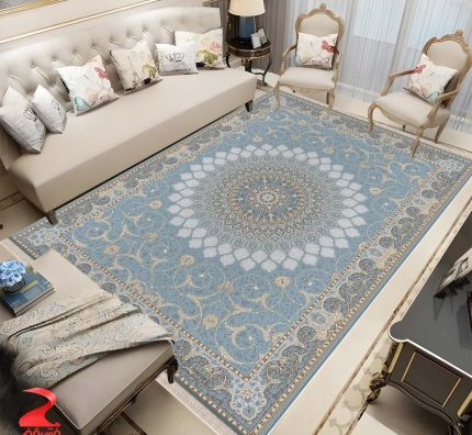 فرش ماشینی 700 شانه طرح آسمان آبی کد 7099