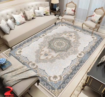 فرش ماشینی 700 شانه طرح درسا بژ کد 7106