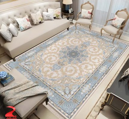 فرش ماشینی 700 شانه طرح روکسانا بژ کد 7139
