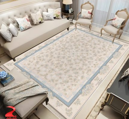 فرش ماشینی 700 شانه طرح جانان بژ کد 7162