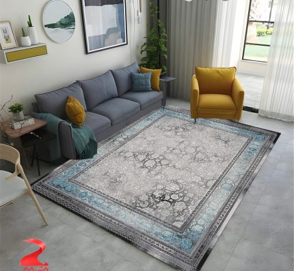 خرید فرش وینتیج حاشیه آبی 700 شانه کد 7193