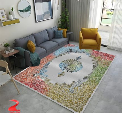 فرش ماشینی 700 شانه طرح ستاره کویر کد 7204