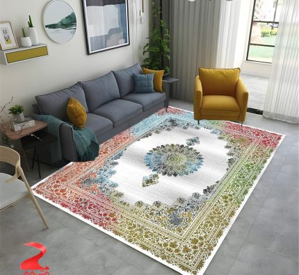 فرش ماشینی 700 شانه طرح ستاره کویر کد 7206