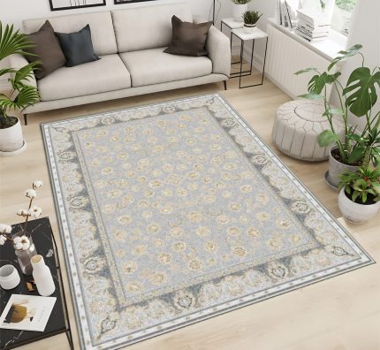 فرش ماشینی 1200 شانه طرح ناهید گل برجسته کد 1215