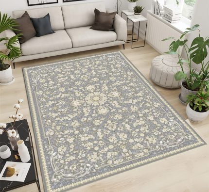 فرش ماشینی ۱۲۰۰ شانه طرح افشان نوا گل برجسته کد ۱۲۲۲ 5