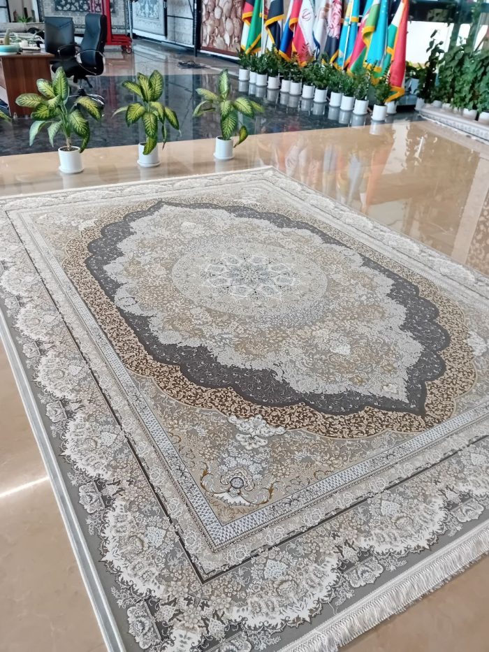 خرید فرش ماشینی ۱۲۰۰ شانه طرح آریا رنگ فیلی کد ۳۶۷ 6
