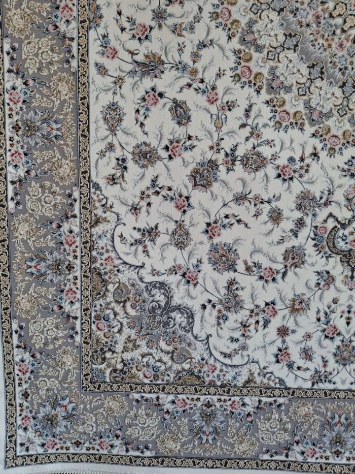 خرید فرش ماشینی برجسته ۱۲۰۰ شانه طرح افسون کرم 8