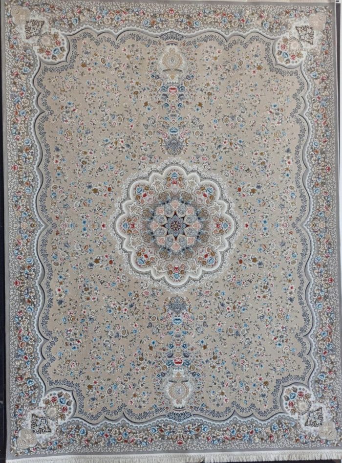 خرید فرش ۱۲۰۰ شانه طرح آتوسا نقره ای کد ۳۰۳ 5