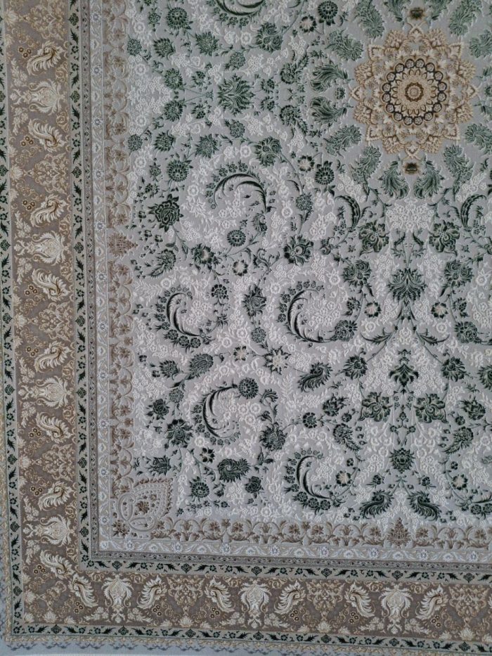 خرید فرش ماشینی برجسته طرح گلوریا رنگ سبز 7