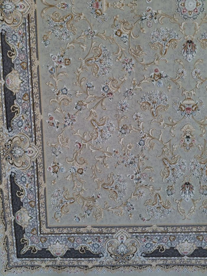 خرید فرش ماشینی ۱۲۰۰ شانه برجسته طرح نفیس رنگ صدفی 7