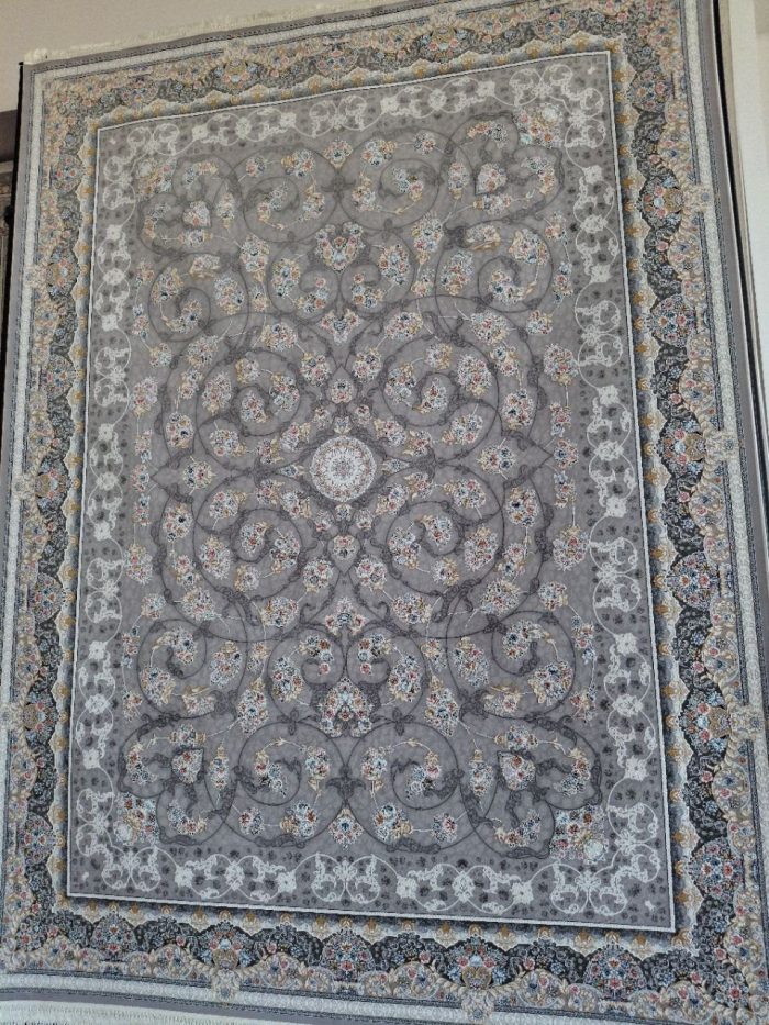 خرید فرش ماشینی ۱۲۰۰ شانه برجسته طرح شاهزاده رنگ فیلی 6