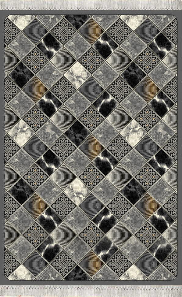 گلیم فرش ماشینی طرح آنتیک دودی - تصویر 2