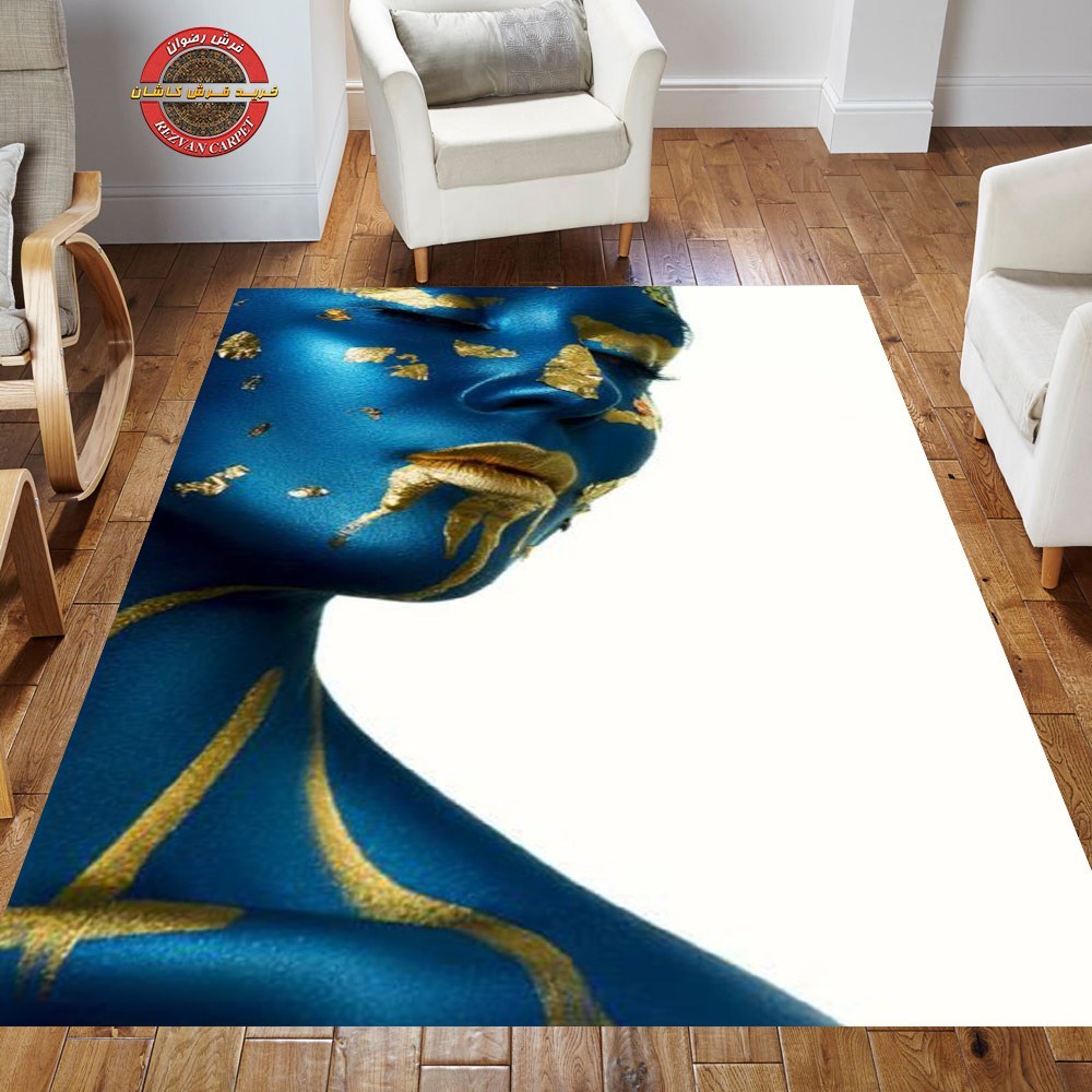 فرش مدرن طرح چهره ، ملکه سیاه کد 55008 (پس کرایه) - تصویر 2