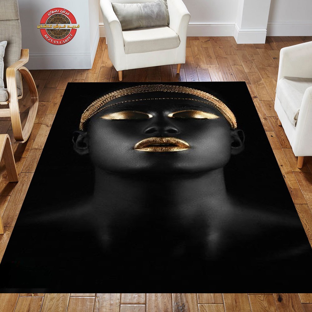 فرشینه مخمل طرح چهره ، ملکه سیاه کد 55002 (پس کرایه) - تصویر 2